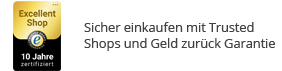 Sicher einkaufen mit Trusted Shops und Geld-zurück-Garantie.